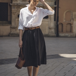 Spódnica lniana czarna 