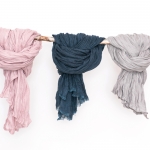 Szal lniany jasny popiel