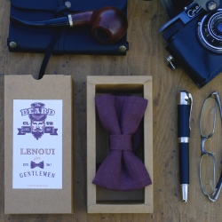 Muszka lniana ciepły fiolet 