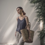 Lniany top grafitowy