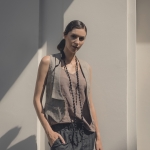 Lniany top mleczna czekolada