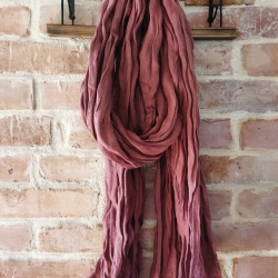 Szal lniany burgund 