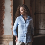 Lniana koszula lazurowy błękit