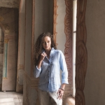 Lniana koszula lazurowy błękit