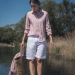 Lniana koszula kwiat lotosu