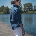 Lniana koszula niebieska laguna