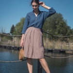 Lniana koszula niebieska laguna