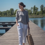 Lniane spodnie białe