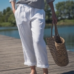 Lniane spodnie białe