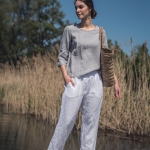 Lniane spodnie białe