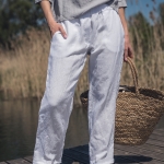 Lniane spodnie białe