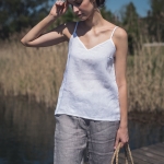 Lniane spodenki jasny popiel