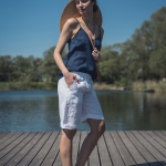 Lniane spodenki białe