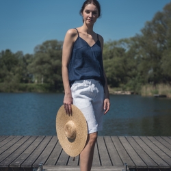 Lniane spodenki białe 