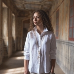 Lniana koszula w bieli