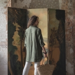 Tunika lniana oliwny sad