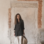 Tunika lniana czarna oliwka