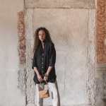 Tunika lniana czarna oliwka