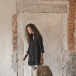 Tunika lniana czarna oliwka